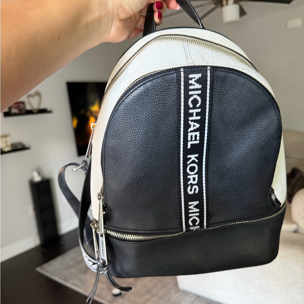 Michael Kors Two-Tone Black and White Backpack